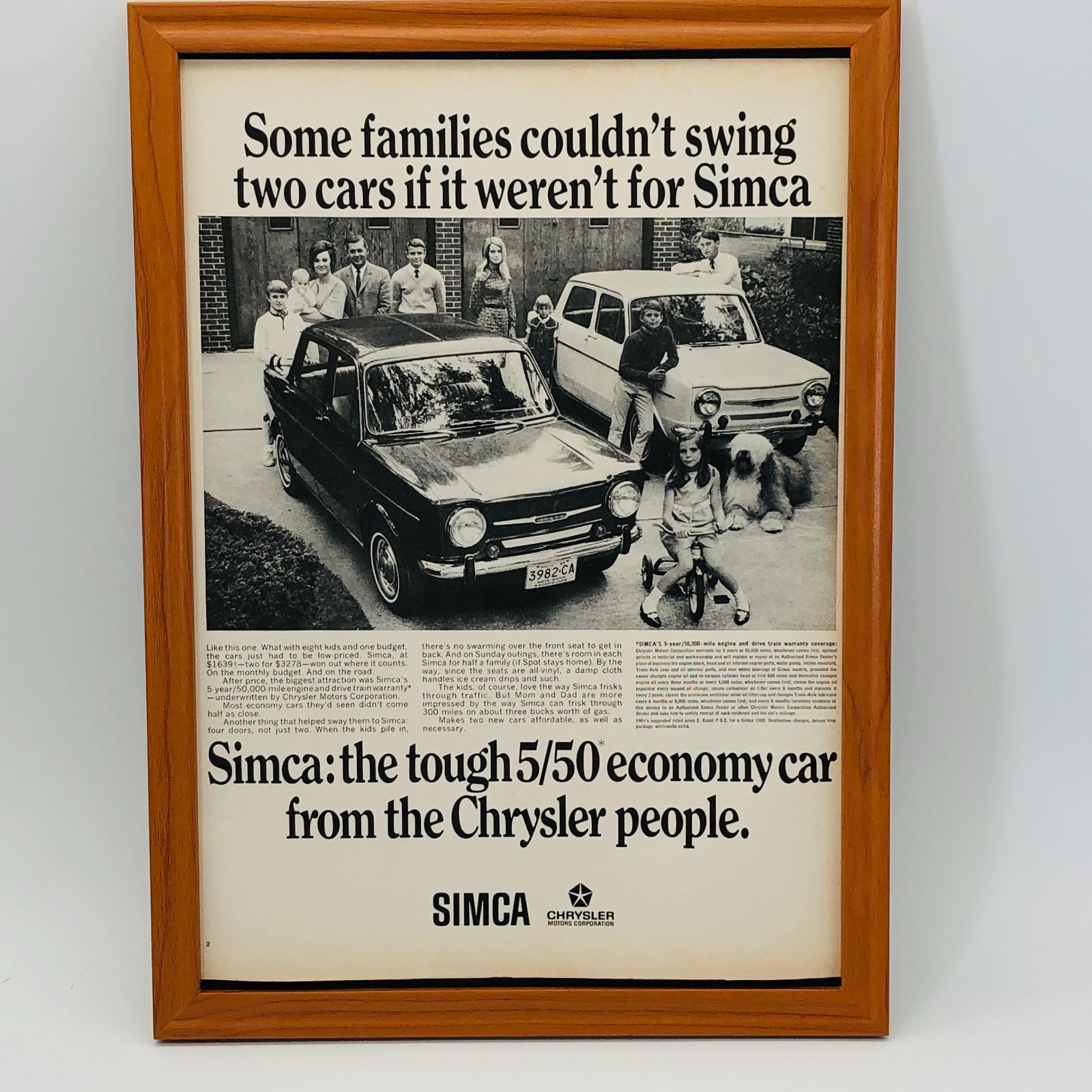 クライスラー シムカ Chrysler Simca 』ビンテージ 広告 60年代