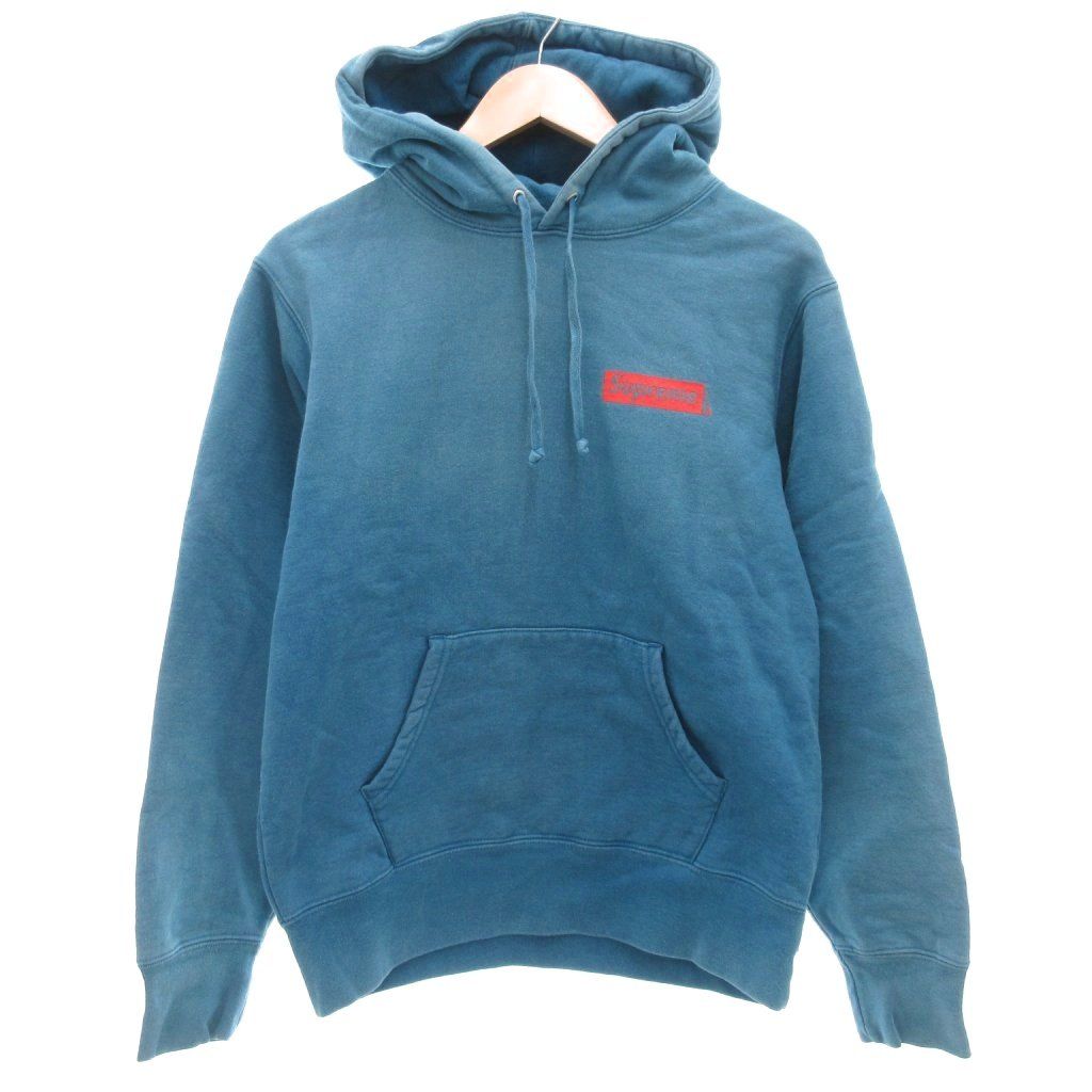 シュプリーム SUPREME 19AW Stop crying hooded sweatshirt パーカ フーディ プルオーバー バックプリント 長袖 S 青 ブルー |AE GY01