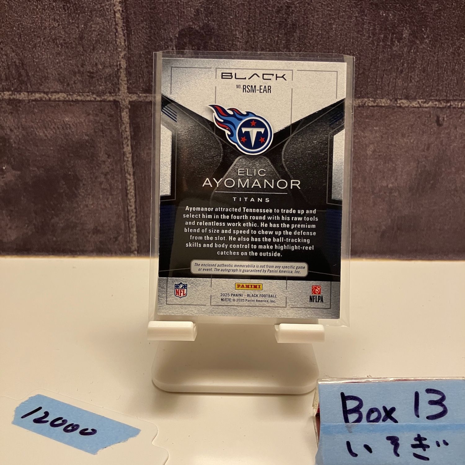 2025 Panini Black Elic Ayomanor 111 149 直筆サイン Tennessee Titans Dual ジャージ パッチ RC ルーキー Rookie カード