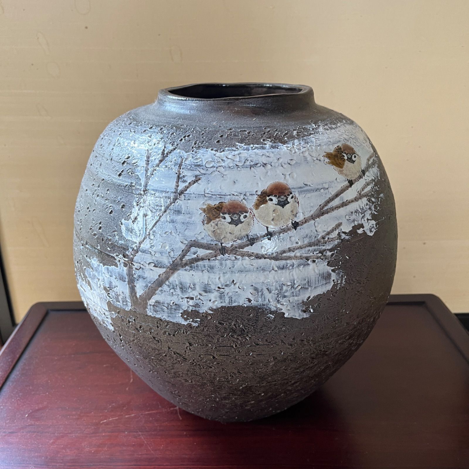 九谷焼】花瓶・福良雀 中村陶志人 作 ⭐︎アーカイブ品