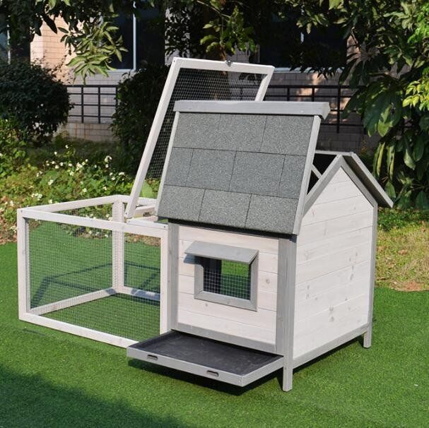 高品質◆ウサギ ペット別荘ハウス 木製 ニワトリ小屋 飼育 アヒル 鳥かご キャットハウス 屋外養殖 庭用 通気性 掃除しやすい