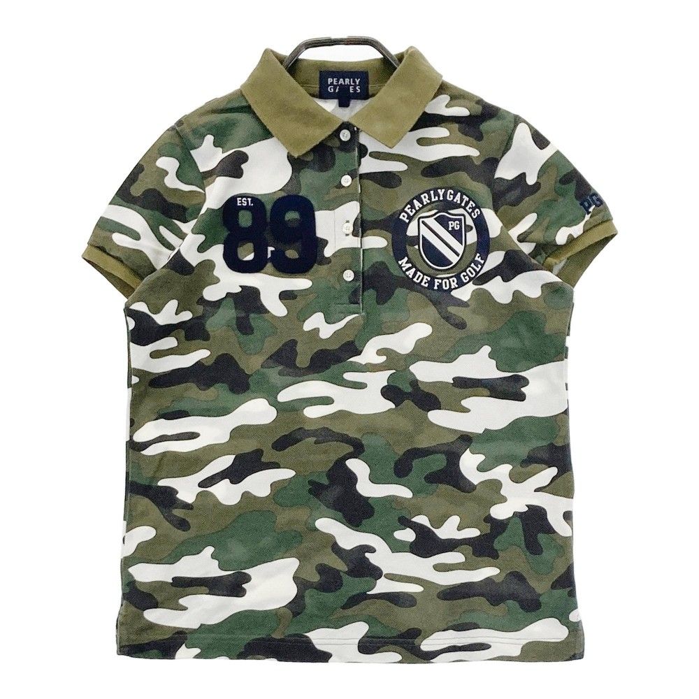 サイズ：0 PEARLY GATES パーリーゲイツ 半袖ポロシャツ カモフラ 迷彩