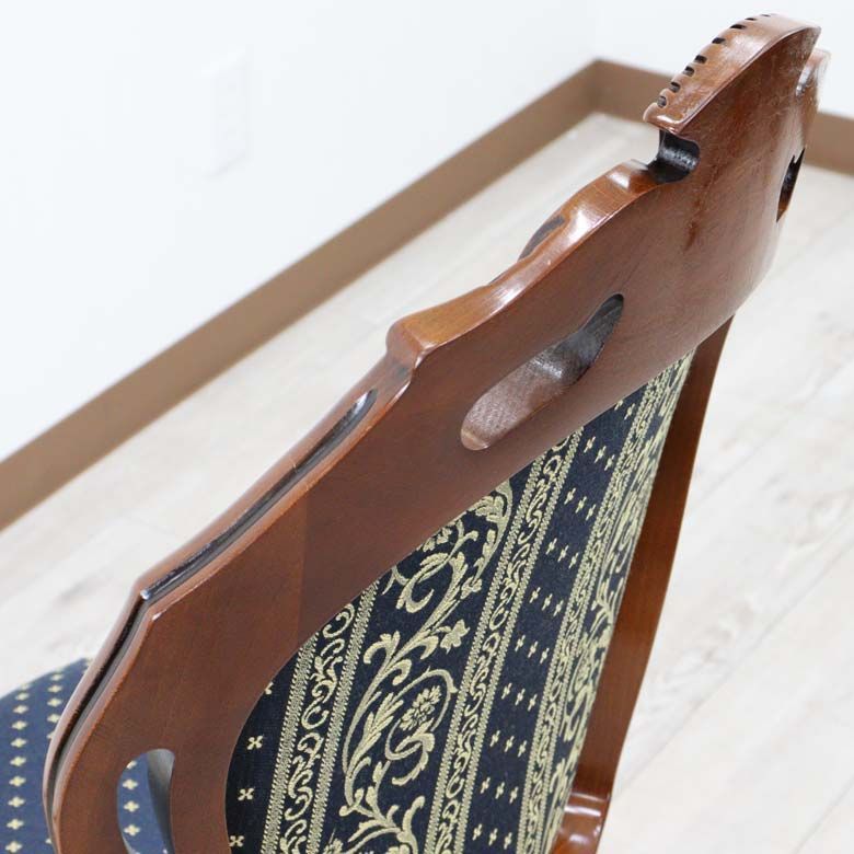 イタリア ダイニングチェア ブルー 木製 完成品 高級 CHIC-BL