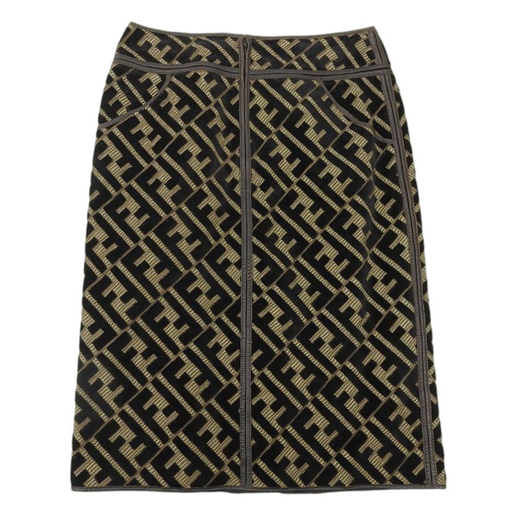 FENDI フェンディ タイトスカート ズッカロゴ 44 XL ベロア