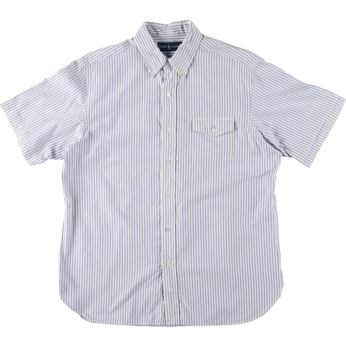 古着 ラルフローレン Ralph Lauren 半袖 ボタンダウン ストライプシャツ メンズL相当|eaa539468