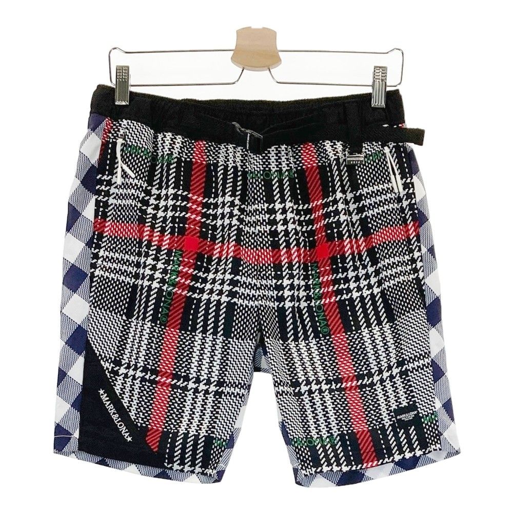 美品　MARK&LONA マークアンドロナ　ハーフパンツ44 MARK&LONA マークアンドロナ ハーフパンツ ベージュ×ネイビー サイド