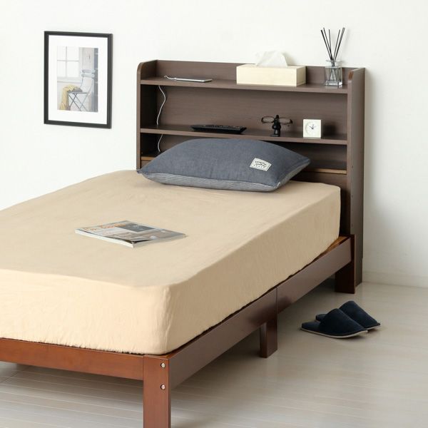 後付けヘッドボード ブラウン 組立式