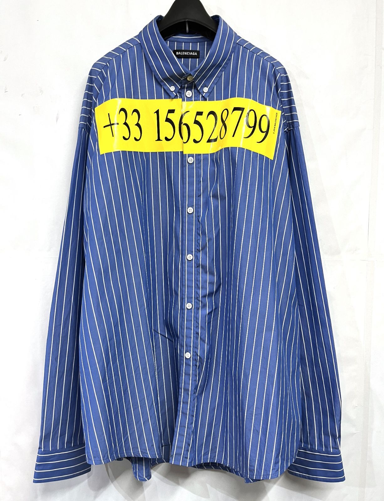 BALENCIAGA｜バレンシアガ テレフォンナンバー ストライプ ボタンダウンシャツ