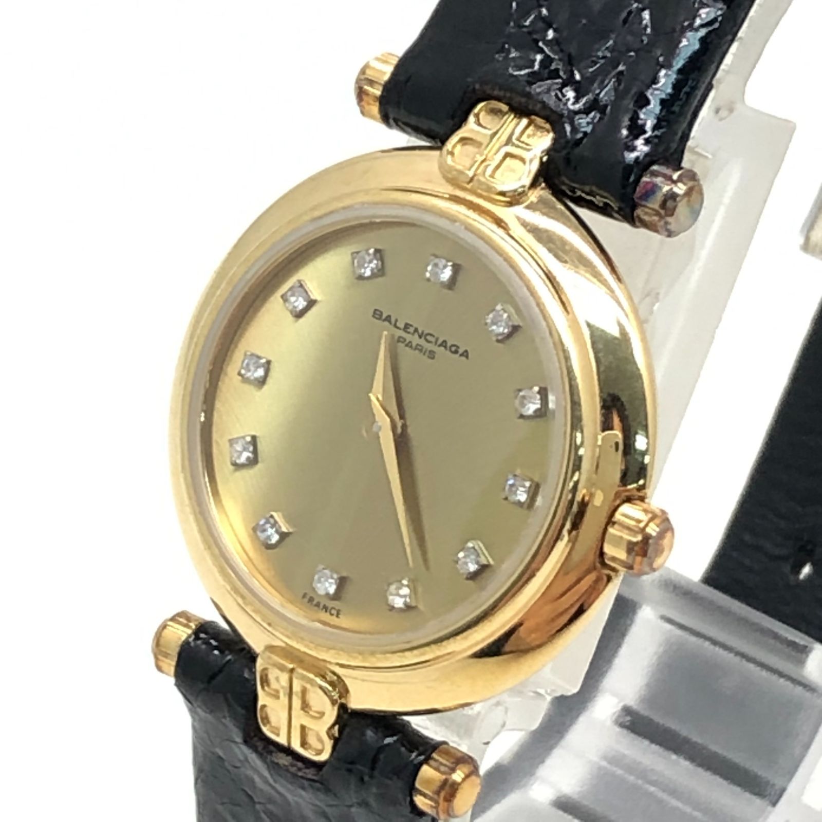 バレンシアガ レディース 腕時計 ゴールド文字盤 稼働品 UW080929