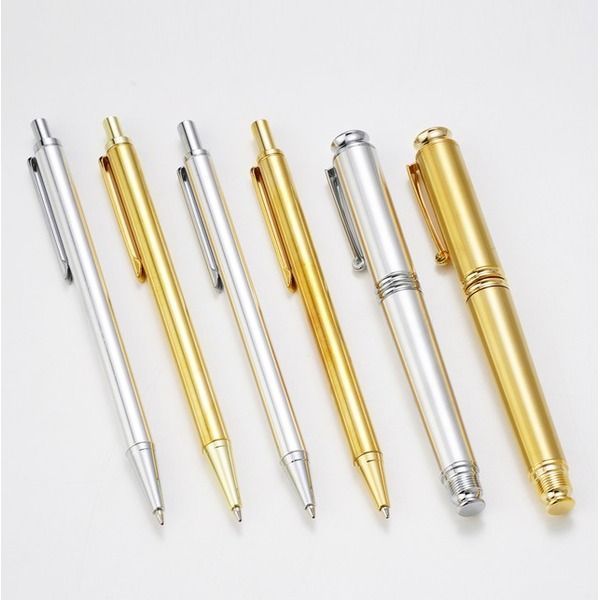 金属 万年筆 文房具 アルミ シルバー 中太字 文具 ステーショナリー Metal Pen SKLAD-KIRPICHA_RU