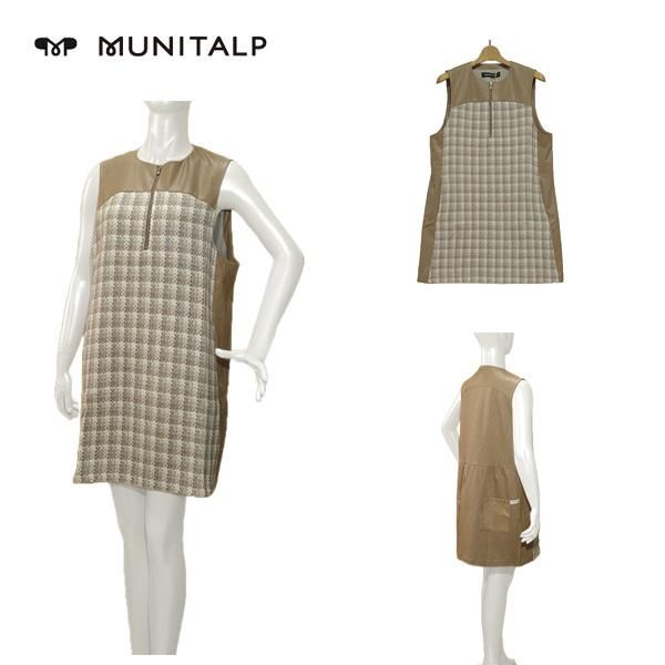 ムニタルプ MUNITALP レディース 秋冬 featherKarl モクチェック ノースリーブワンピース サイズ42 005-67110