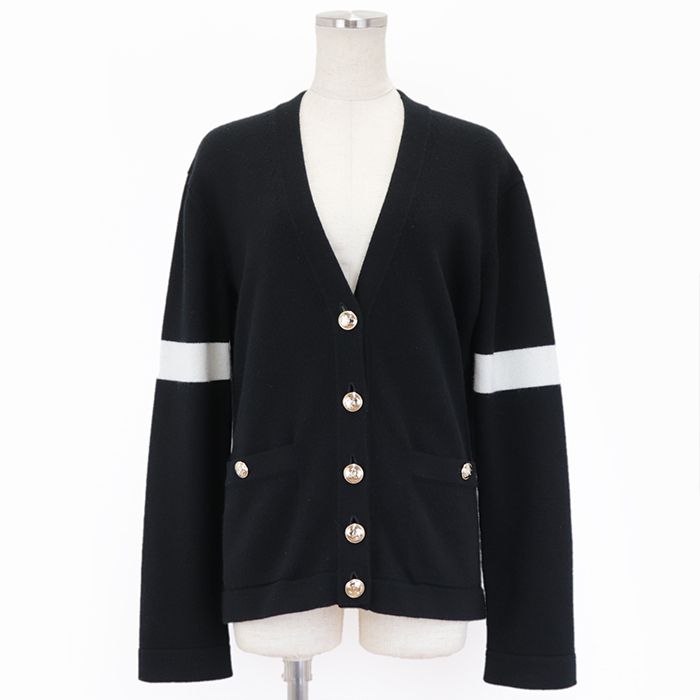 美品】シャネル ニット カーディガン カシミヤ100％ P65602 COCOマーク 