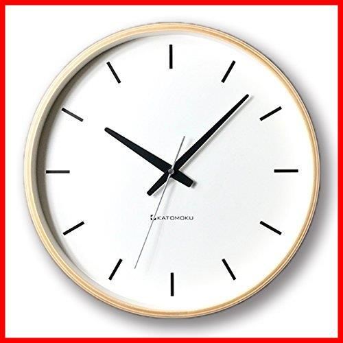 大特価】KATOMOKU plywood wall clock ナチュラル 電波時計 連続秒針