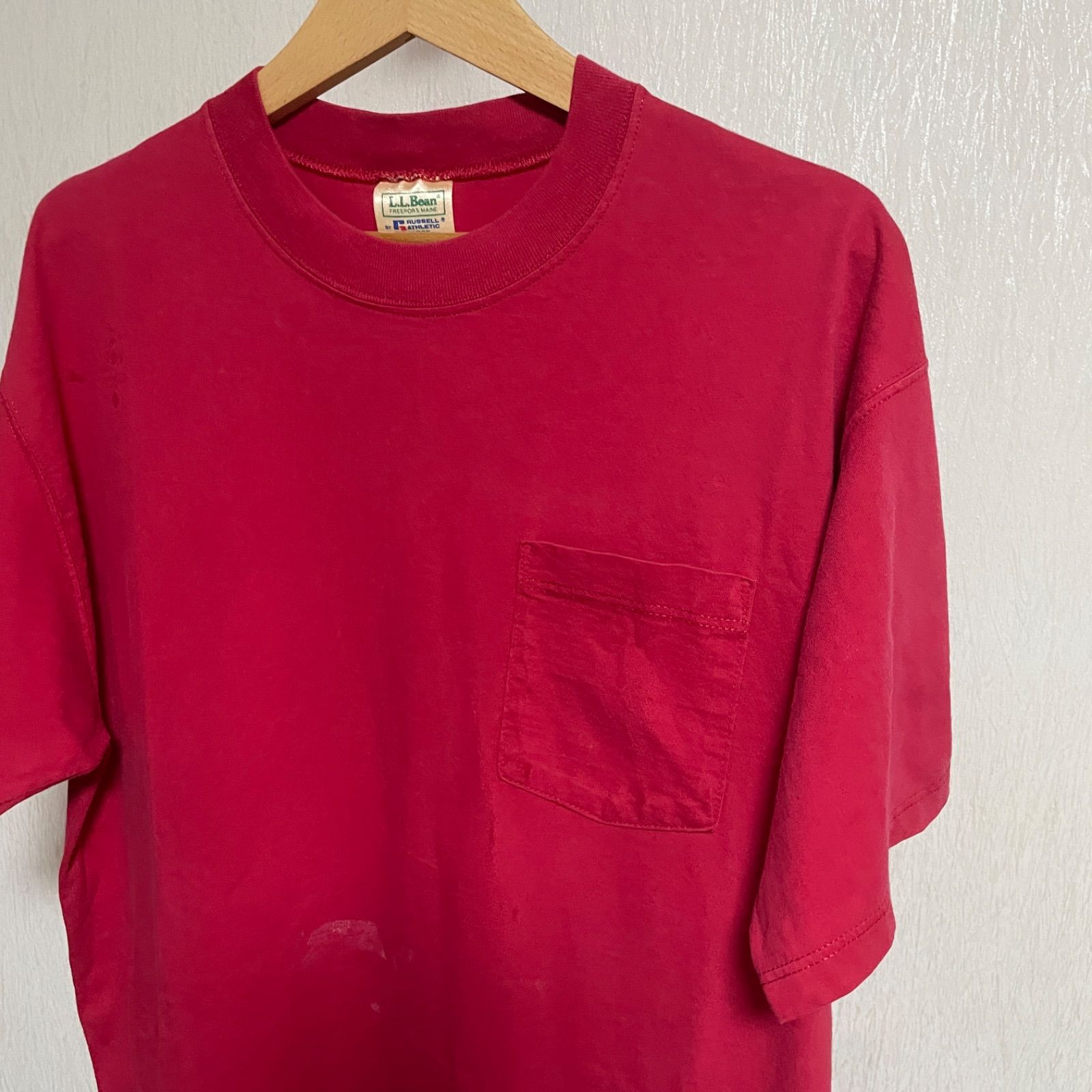 L.L.Bean by RUSSELL 90’s MADE IN USA Pocket T-shirt/size:XL/red/Tシャツ