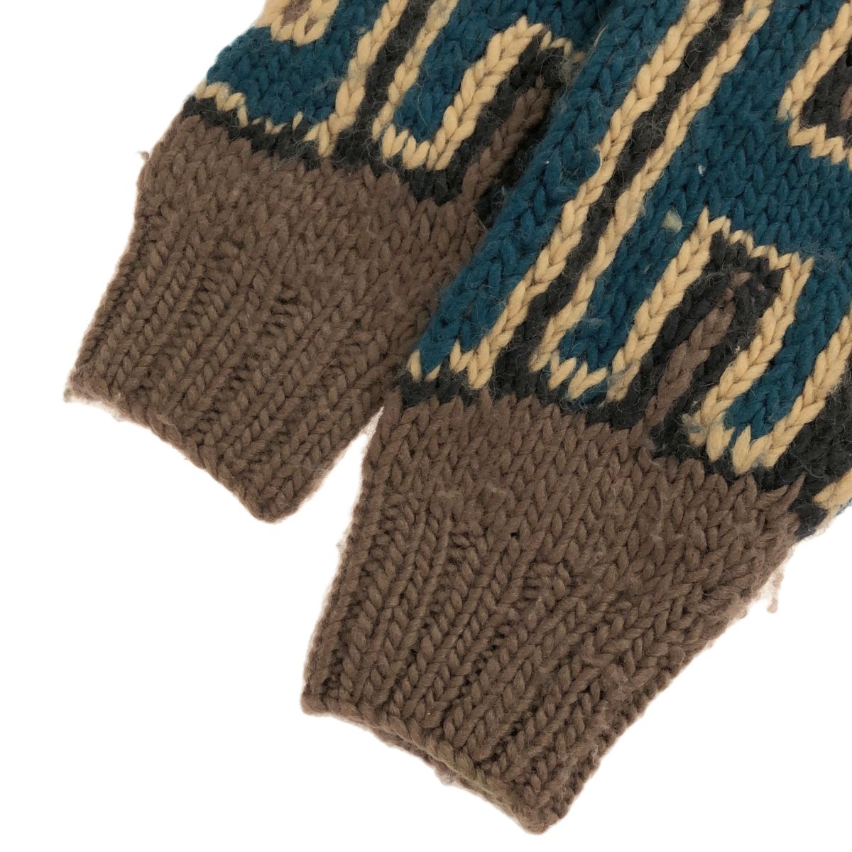 ハーレーダビッドソン カウチンセーター L ブラウン ウール100 ニット