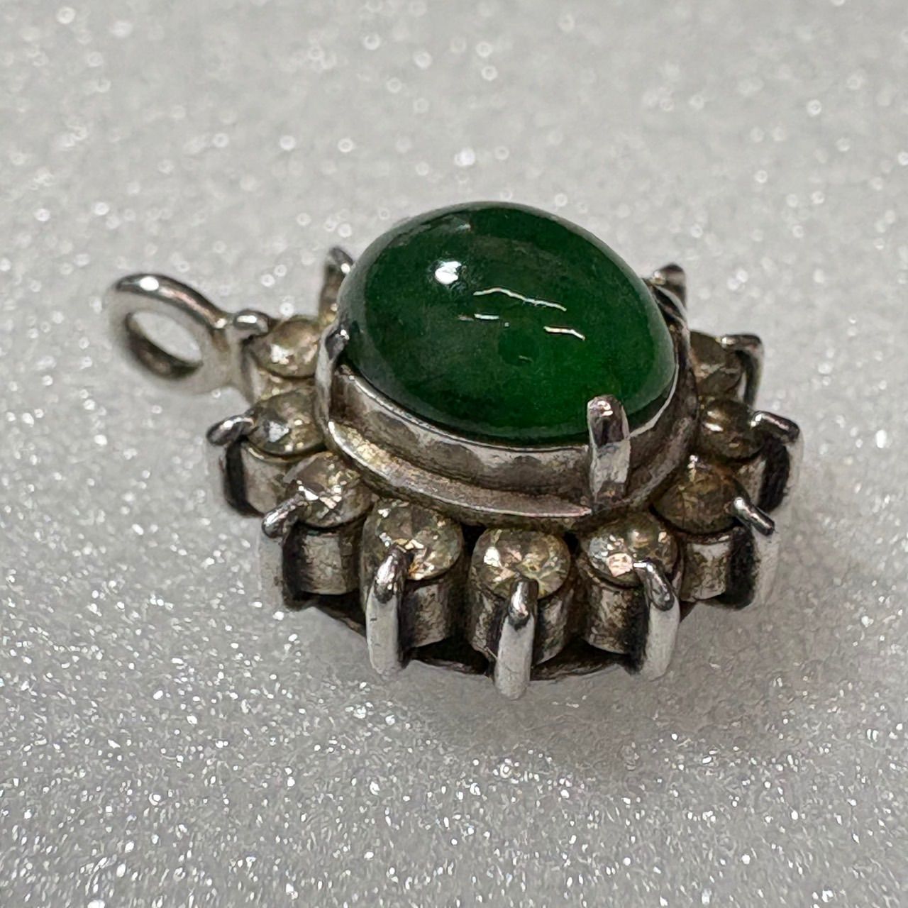 PT900|ネックレストップ 0.24ct 緑 チャーム アクセサリー