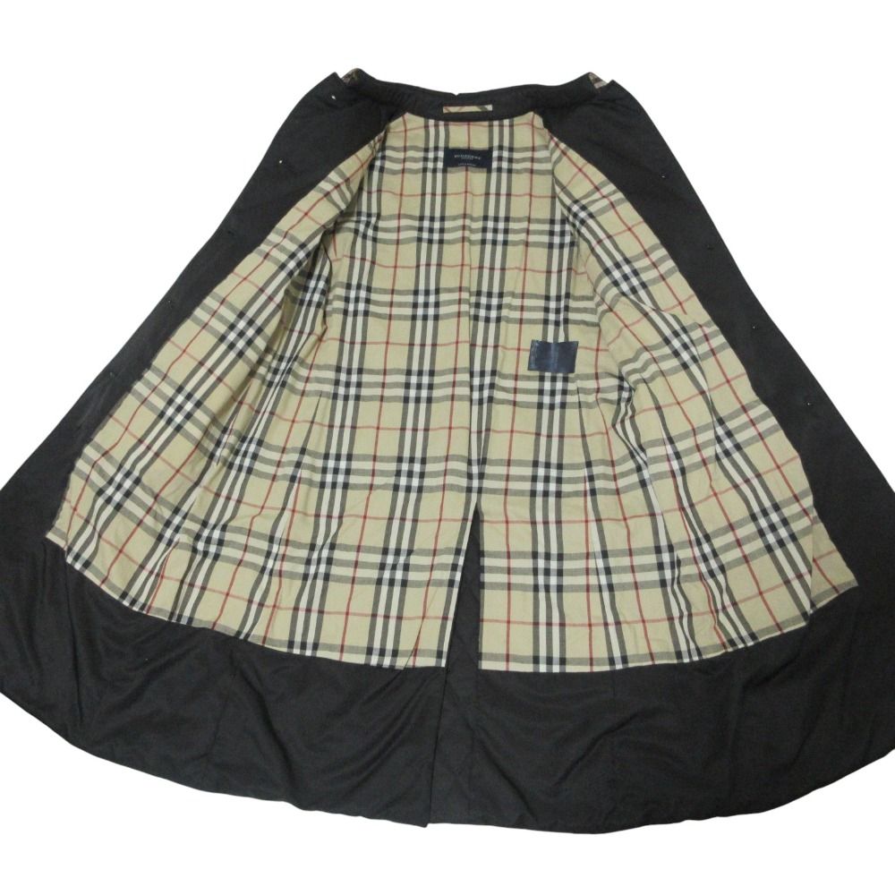 【美品】Burberry スタンドカラーコート　ブラック　ノバチェック　XL 美品】Burberry スタンドカラーコート ブラック ノバチェック XL