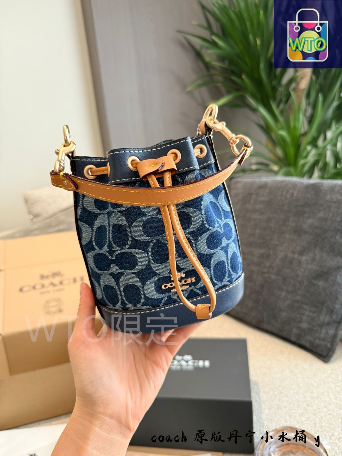 【今だけSALE6999→6000円へ！】COACH デニム生地 バケットバッグ 今日特価】COACH デニム ミニ バケットバッグ-WTO輸入3 - メルカリ