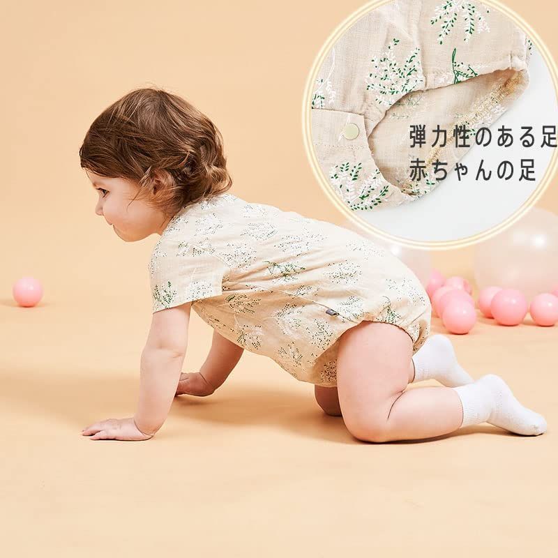 Baby nest ベビー服 夏 甚平 浴衣 ロンパース 半袖 カバーオール