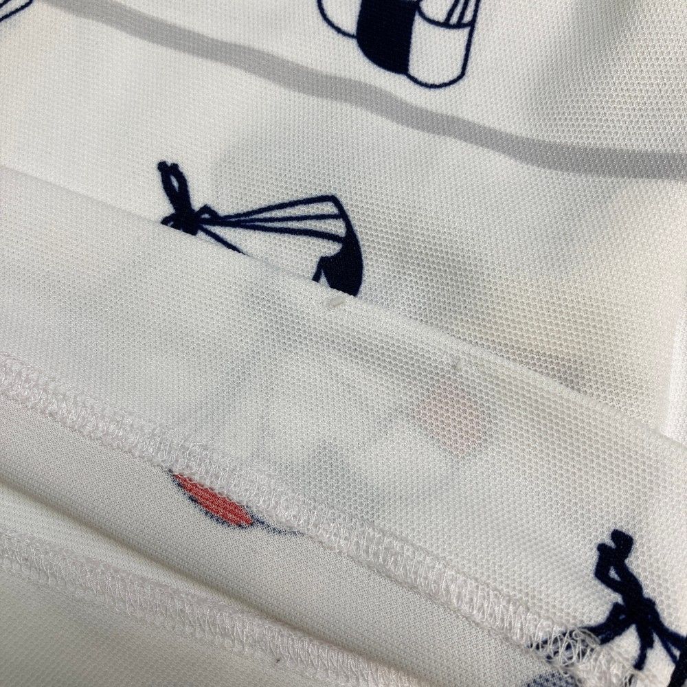 サイズ：38 ADABAT アダバット 半袖 ポロシャツ 総柄 ホワイト系