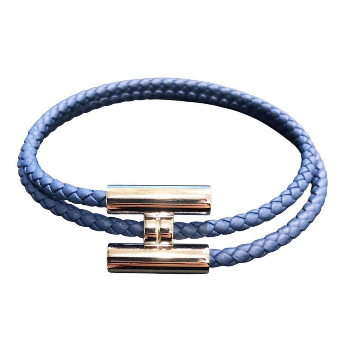 中古】 HERMES エルメス レザーブレスレット トゥルニ トレッセ