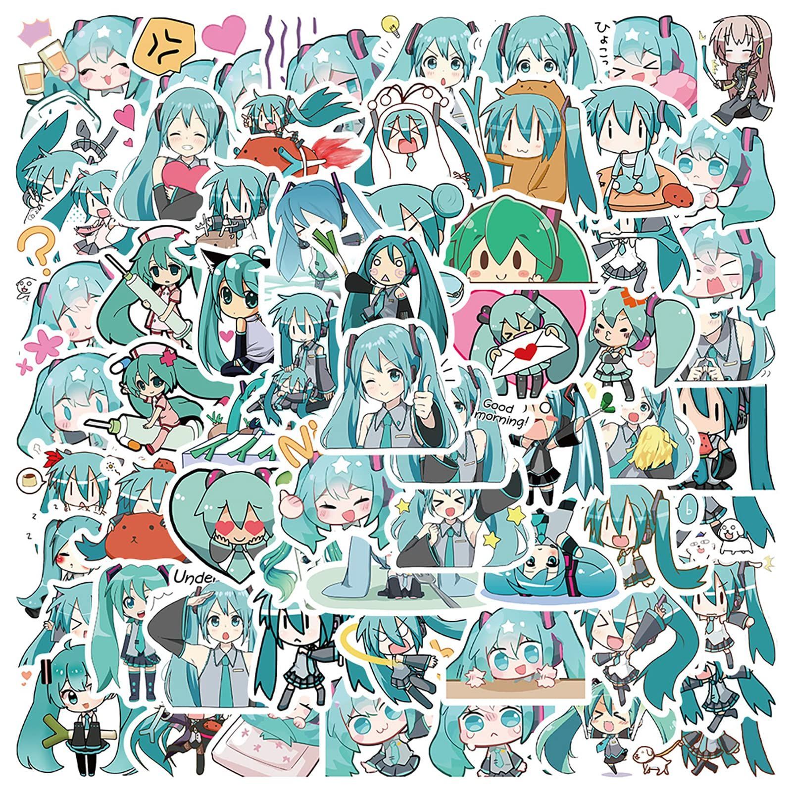 かわいいfor初音ミク ステッカー セット65枚 可愛いアニメ漫画for初音ミク シール おしゃれ 防水ステッカー 萌えグッズ 手帳 シール  DIYお気に入りのスーツケース 自転車 ヘルメット パソコン ギター 携帯 ノート 贈り物 文房具 スマホ - メルカリ