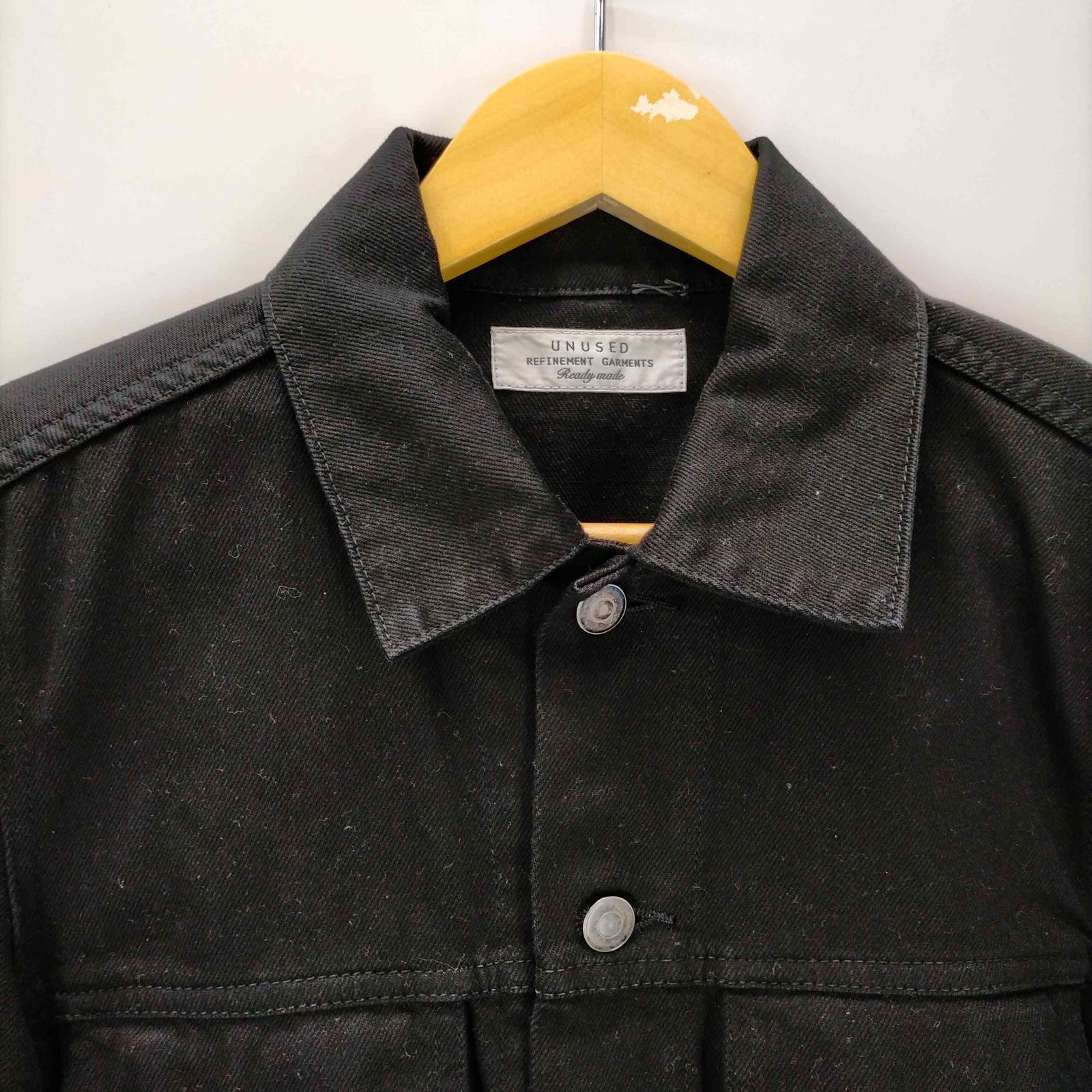 アンユーズド UNUSED BLACK DENIM JACKET 製品染め ブラックデニム