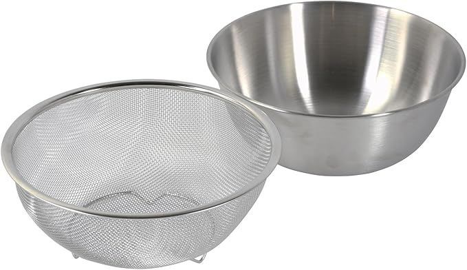 【在庫処分】パール金属 ザル ボウル セット 22cm ステンレス製 メッシュザル 目盛付ボウル 食洗機対応 ララシャイン HC-143