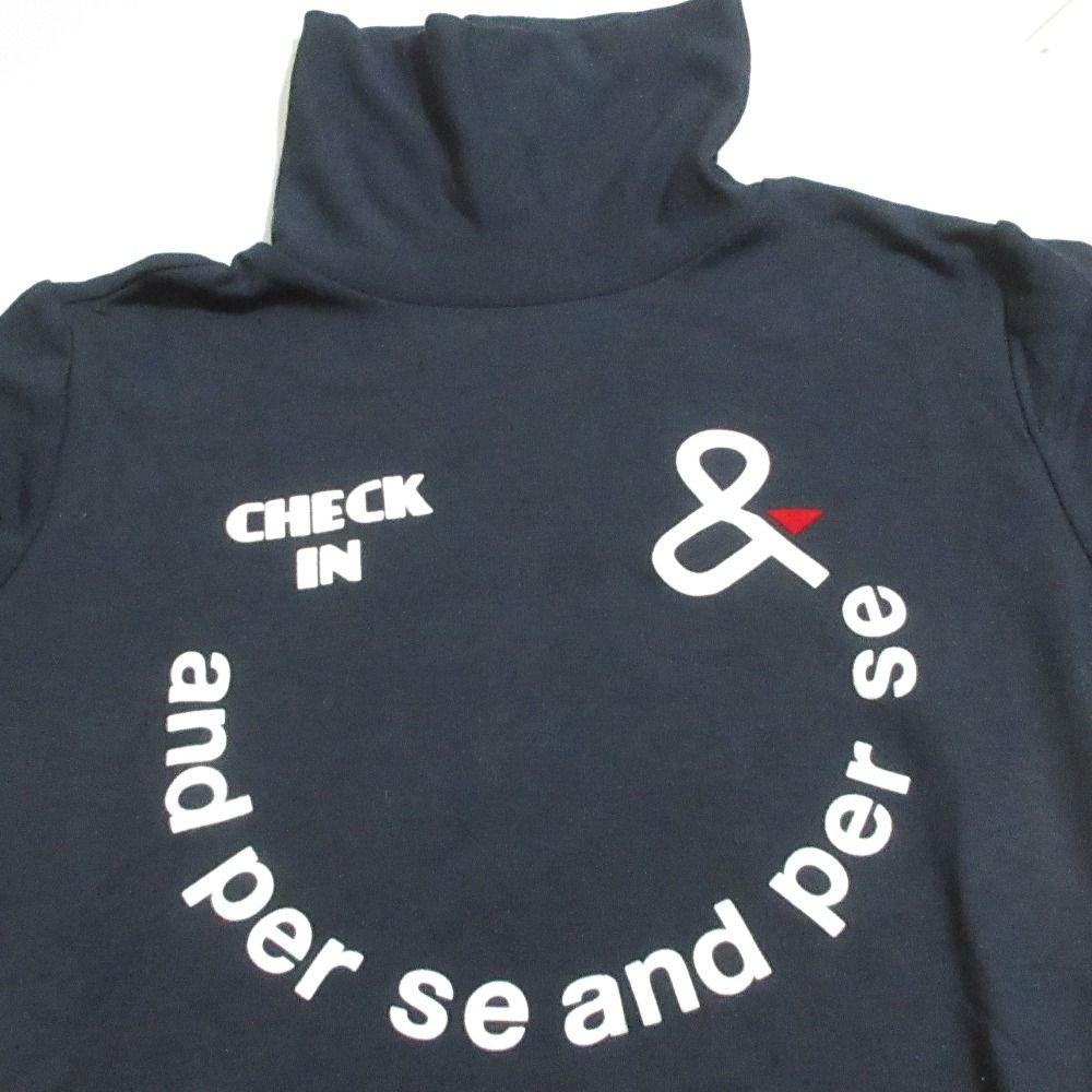 美品 and per se アンパスィ ストレッチ タートルネック 長袖 裏起毛Tシャツ ゴルフウェア サイズM ネイビー レディース 古着 中古 美品 and per se アンパスィ ストレッチ タートルネック 長袖 裏