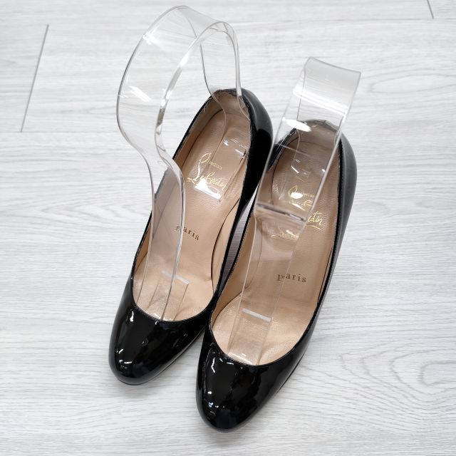 Christian Louboutin SIMPLE PUMP 100 PATENT CALF 34サイズ エナメル ピンヒール 3080377 パンプス ブラック レディース クリスチャンルブタン【中古】4-0616G◎