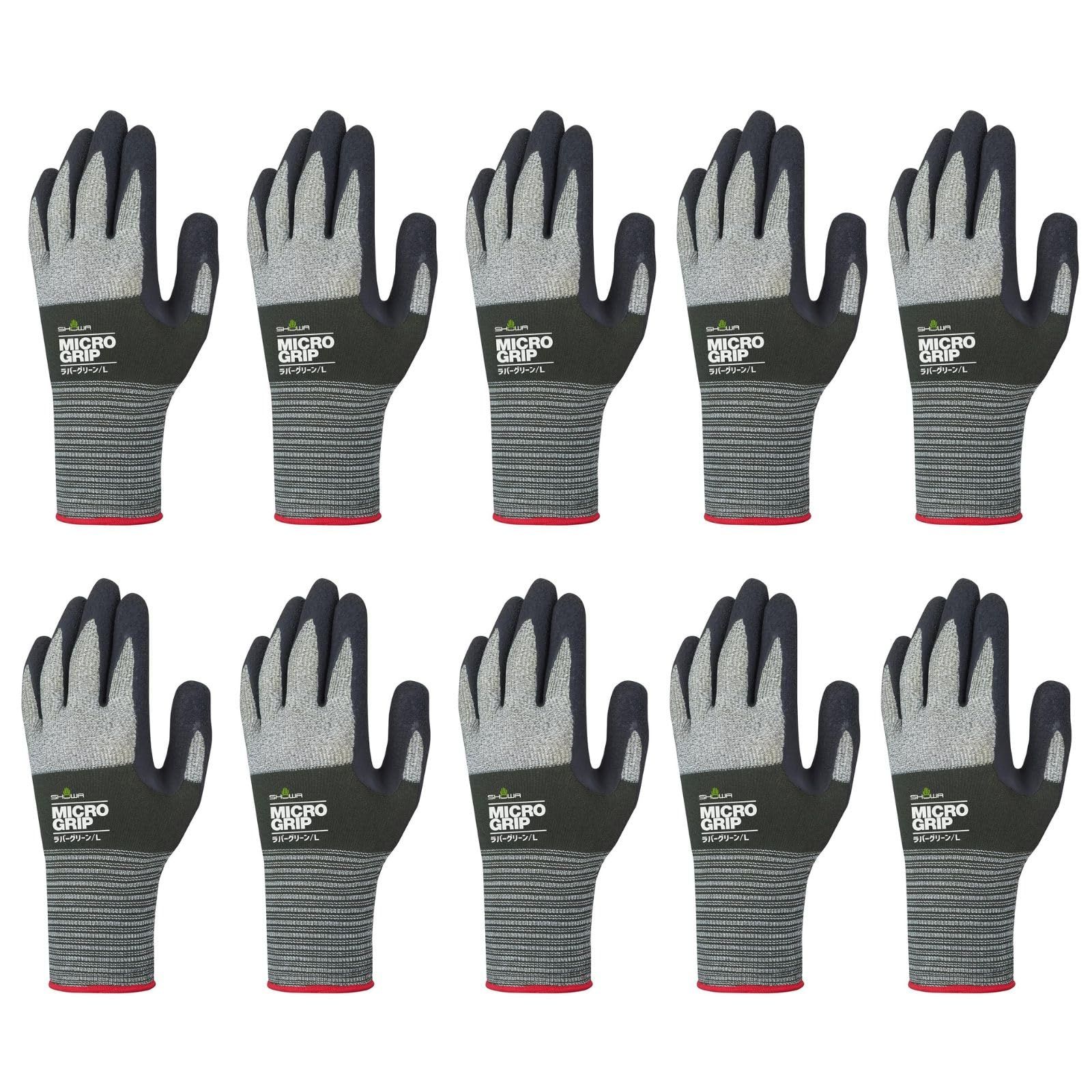 軍手 滑り止め付き 12双 天然ゴム 作業用 安全 グレー Lサイズ 1745