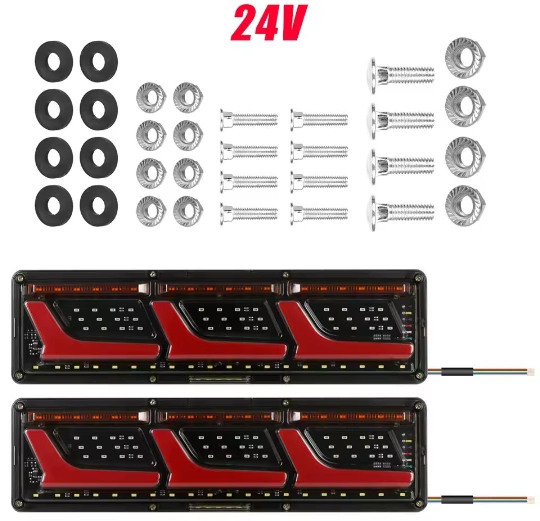 汎用 トラック テールランプ 3連 流れるテールランプ デコトラ点滅 サイドマーカー テール リア ストップ ブレーキ