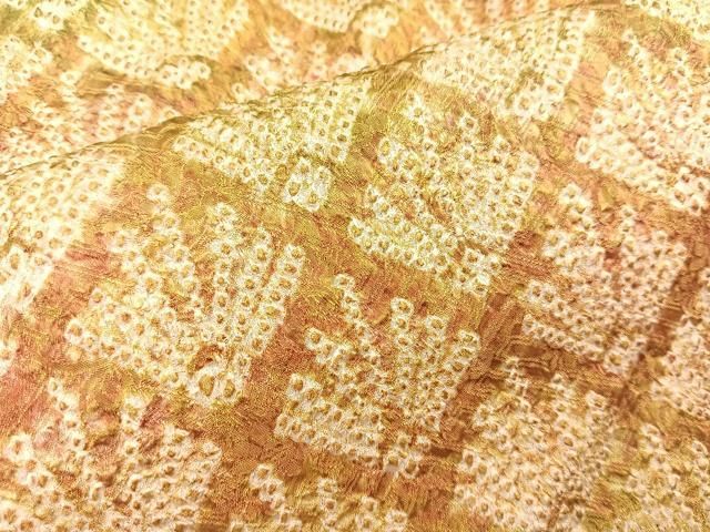 平和屋着物＃羽織 総絞り 若松菱文 正絹 逸品 BAAU0012gt