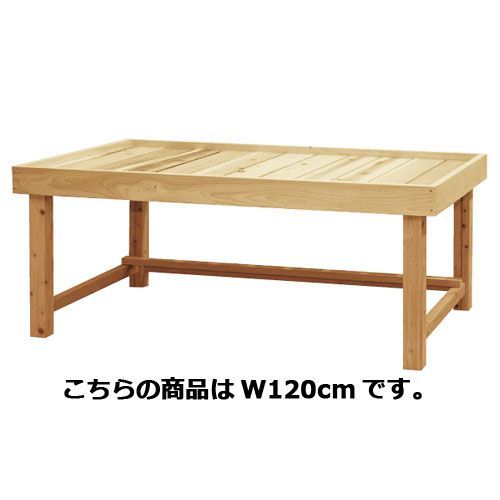 木製平台ワゴン 無塗装 W120cm  61-116-1-2 