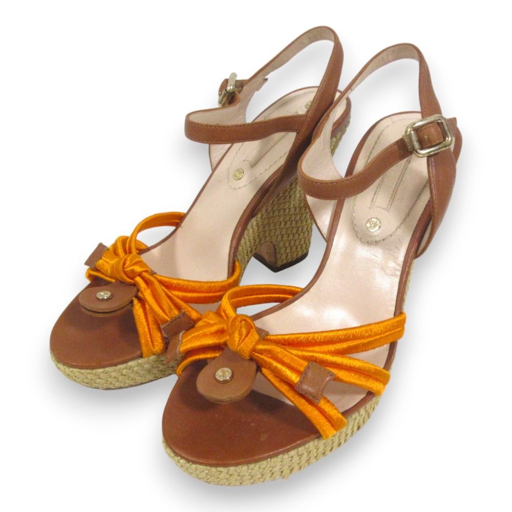 良品 CELINE セリーヌ レザー トリンオフロゴ アンクルストラップ  