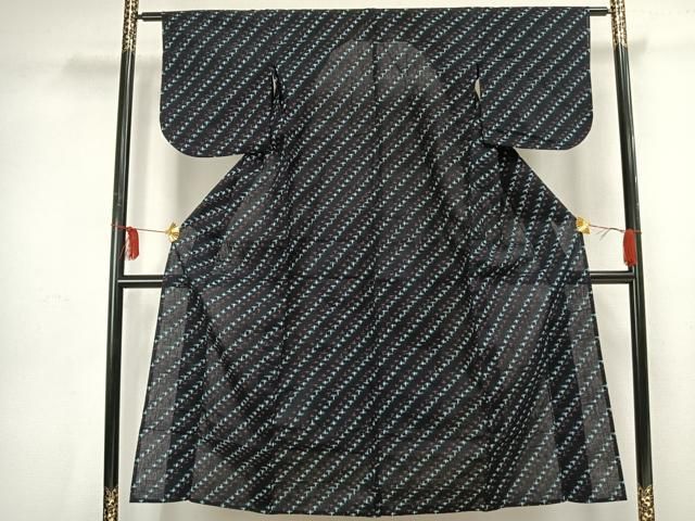 平和屋着物▽久留米絣 単衣 流水文 綿 逸品 AAAY7714jd 平和屋着物