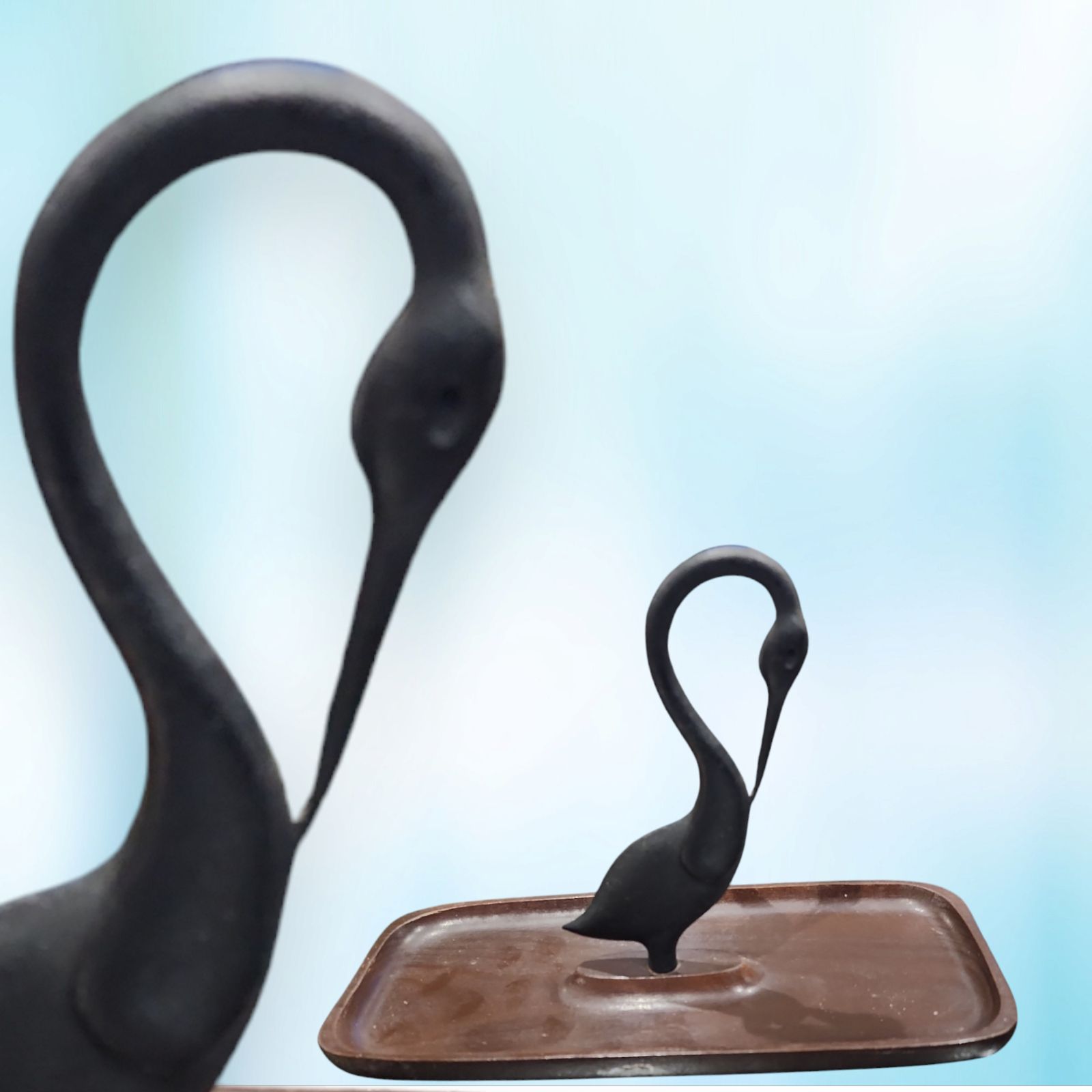 南部鉄器 馬場忠寛 鳥のトレイ オブジェ 鋳物 置物 アンティーク