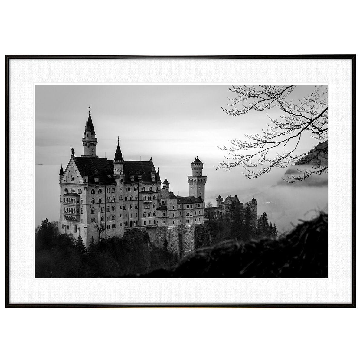 ドイツ写真 夕暮れのノイシュヴァンシュタイン城 インテリア