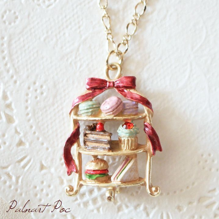 Parnath Pock [Free Shipping] Afternoon Tea Necklace Authorized Dealer Afnun Macaron Compote Cake Accessory Miscellaneous Goods Accessory Pendant