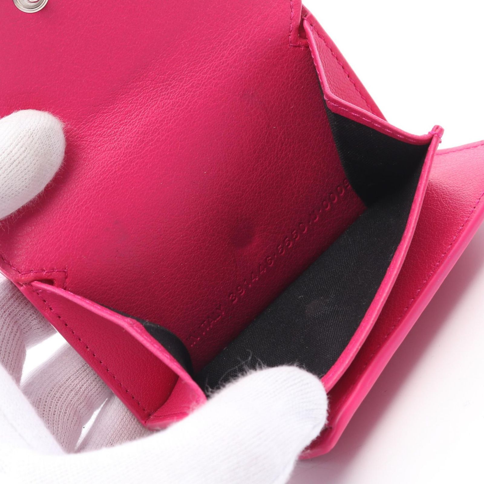 BALENCIAGA バレンシアガ ペーパーミニウォレット ピンク メタリック