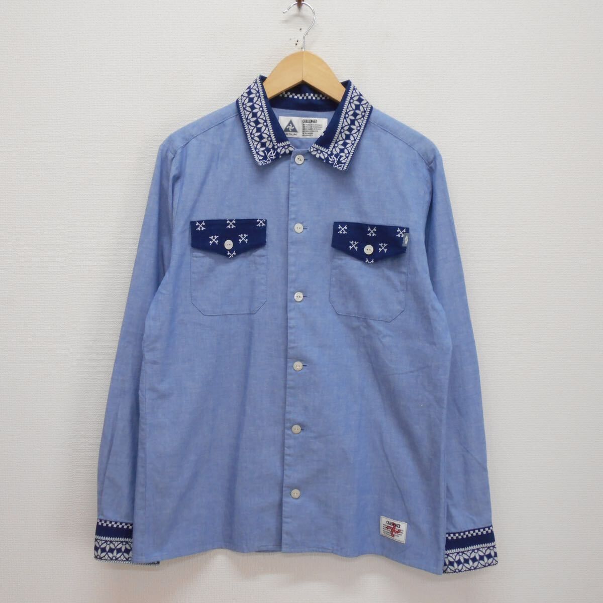 未使用　CHALLENGER S/S BANDANA SHIRT バンダナ CHALLENGER / S/S BANDANA SHIRT -Navy-