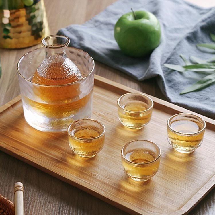 冷酒器セット グラス酒器 徳利 ぐい呑み 盃 日本酒のグラス 冷酒器 冷酒グラス JAFUA 日本酒冷酒器セット 耐熱ガラス製 透明 保温保冷機能付き