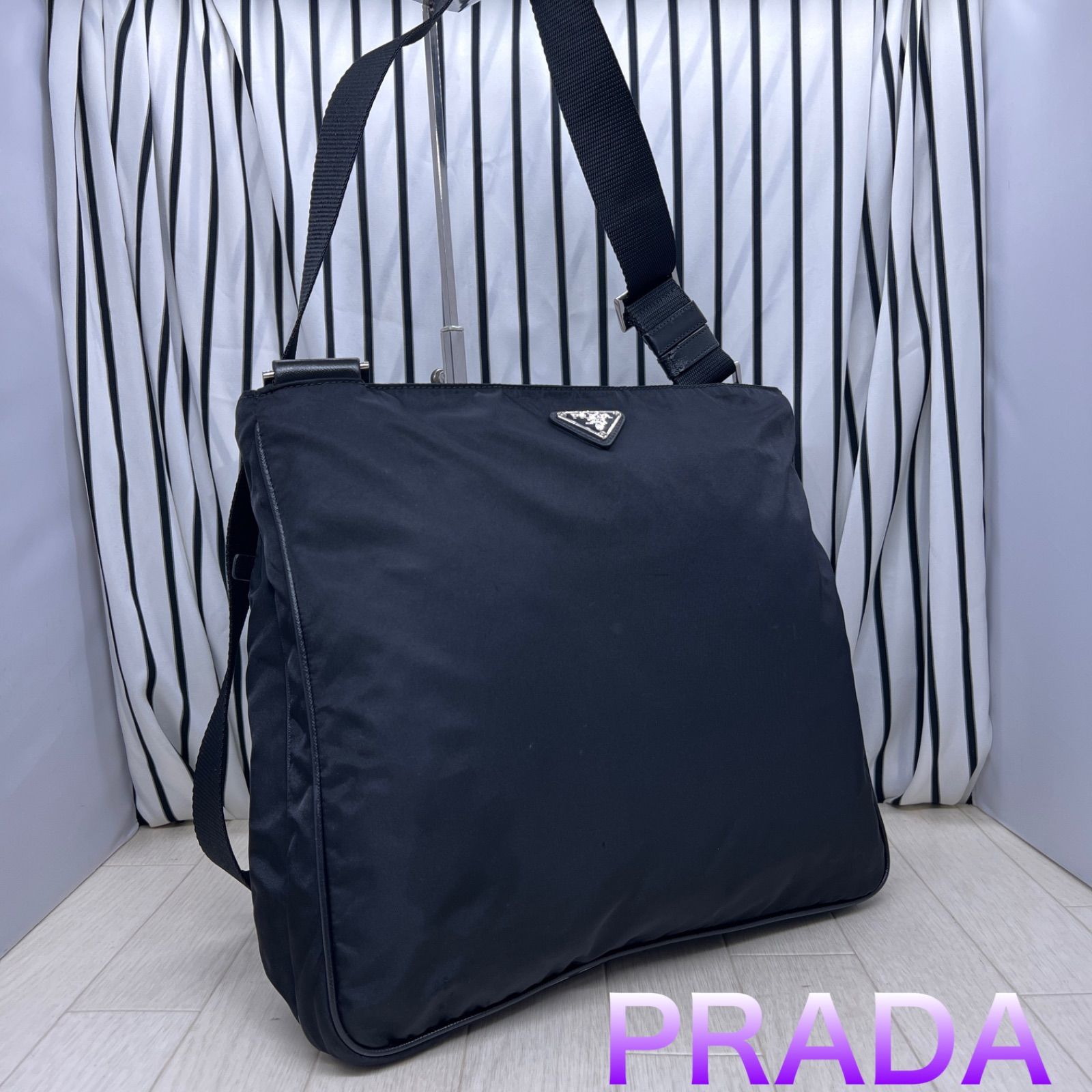 【格安】PRADA×プラダ A4収納可能斜めがけショルダーバッグ