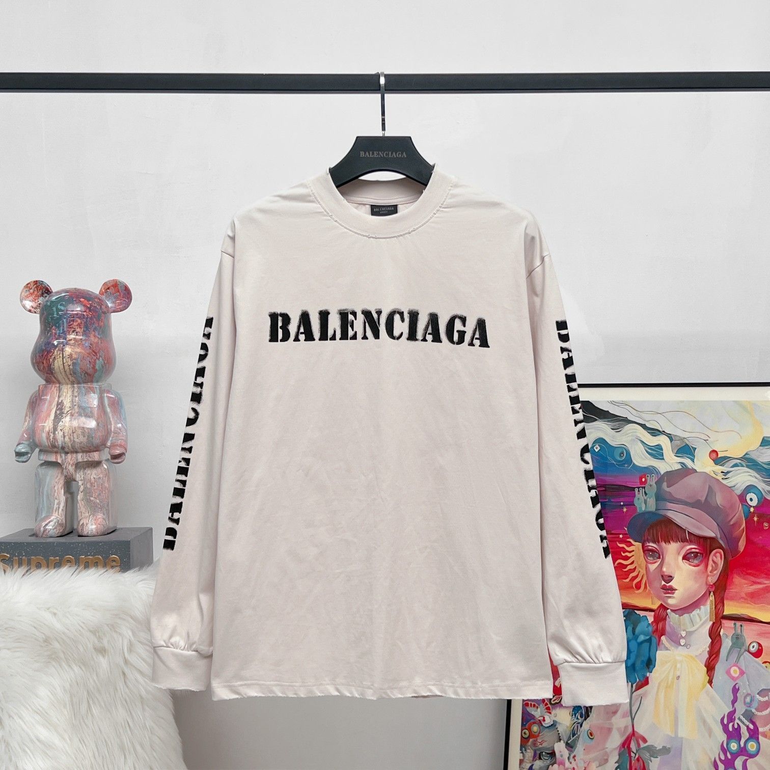 本日限定特価】BALENCIAGA メンズ＆レディース ロングスリーブ T