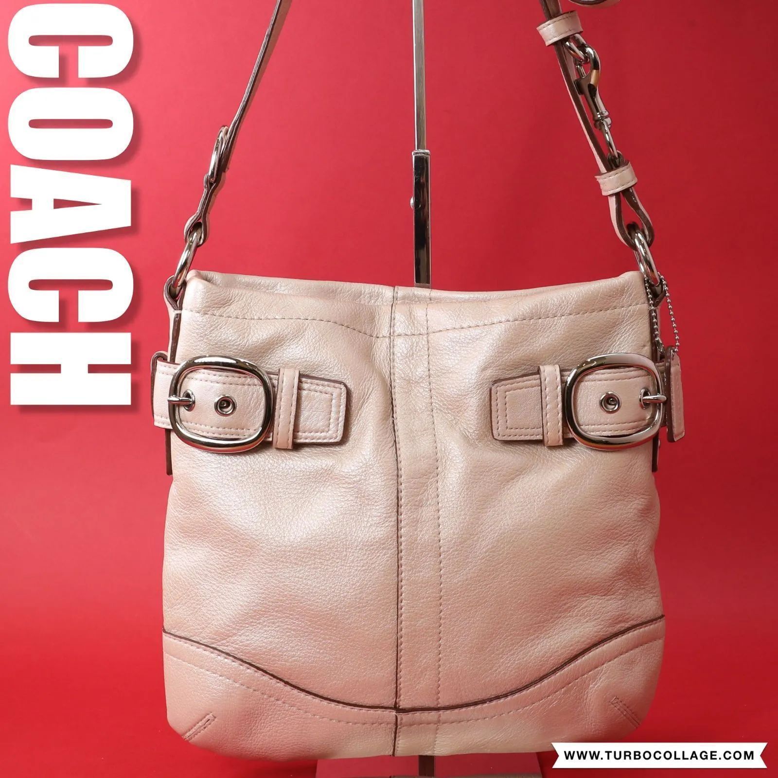 良品] COACH コーチ ショルダーバッグ レザー 無地 アイボリー ベージュ レディース - メルカリ