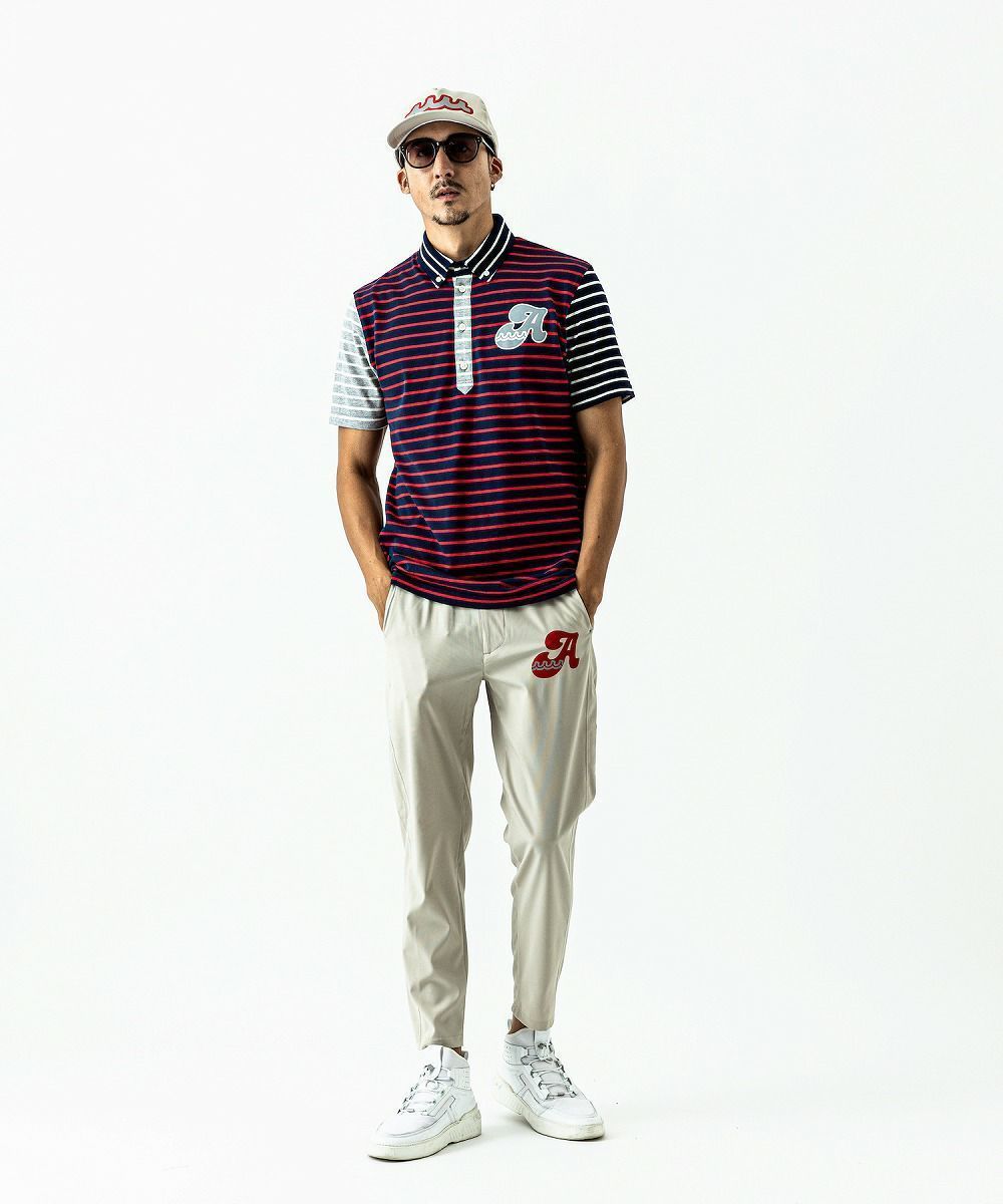 ACANTHUS × muta MARINE クレイジーボーダー ポロシャツ L ACANTHUS × muta MARINE クレイジーボーダー ポロシャツ L