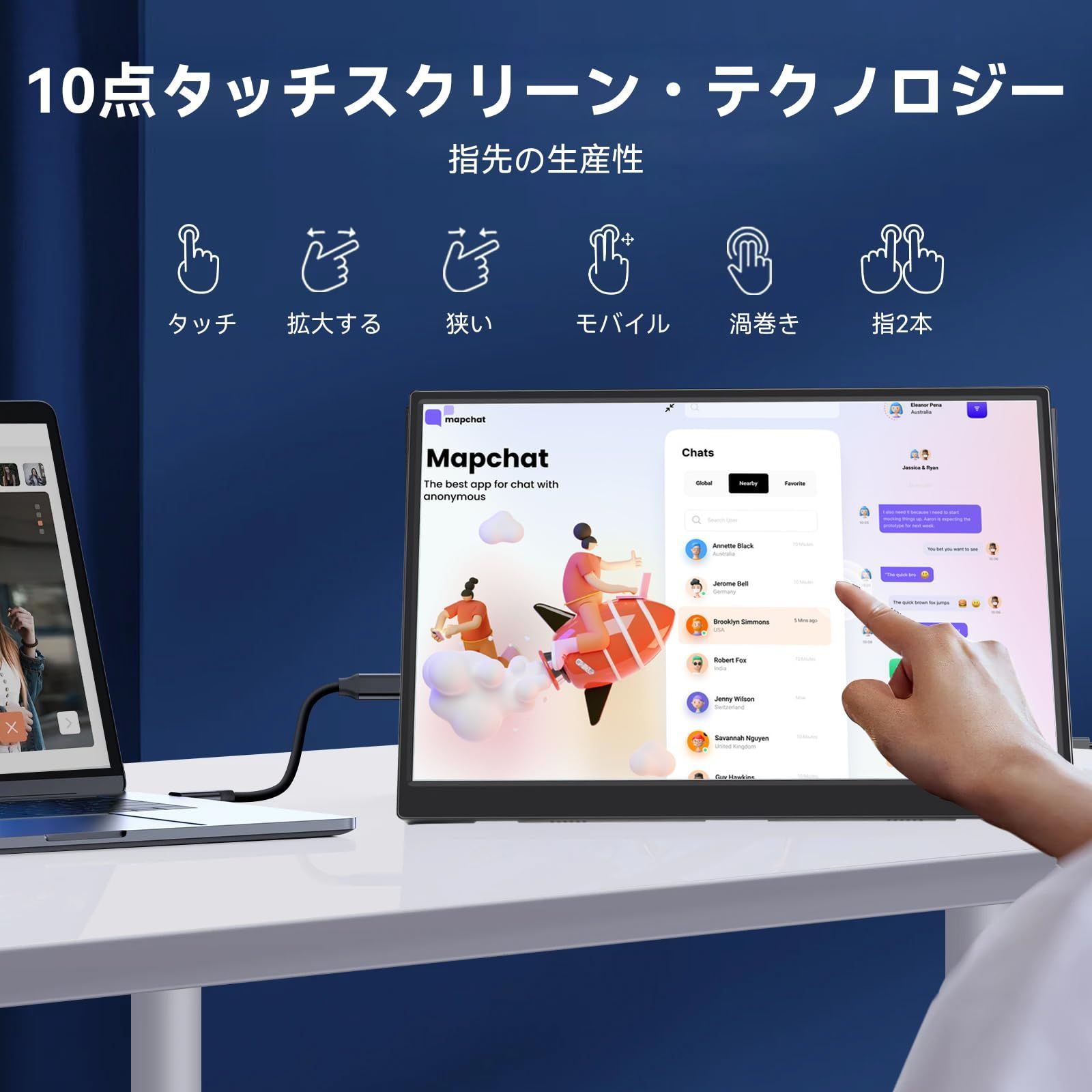 Jhcztrkモバイルタッチスクリーンポータブルモニター Amazon.co.jp: Jhcztrk モバイルポータブルモニター 15.6インチ