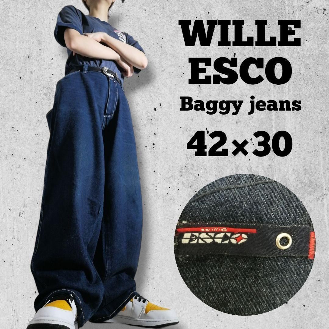 WILLY ESCO ウィリーエスコ90sダック生地迷彩極太ワイドパンツw42 WILLY ESCO ウィリーエスコ90sダック生地迷彩極太ワイドパンツ