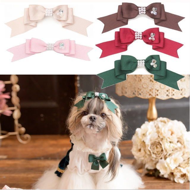 姫リボン 犬アクセ 犬のリボン CanNana LB-166 ワンタッチアクセ 約