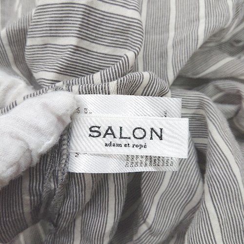 ◇ ⊇ SALON ADAM ET ROPE ストライプ柄 Vネック ワンピース